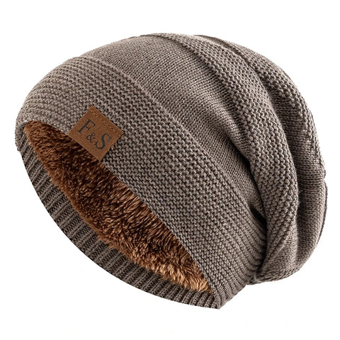 Fleece-Lined Knit Beanie