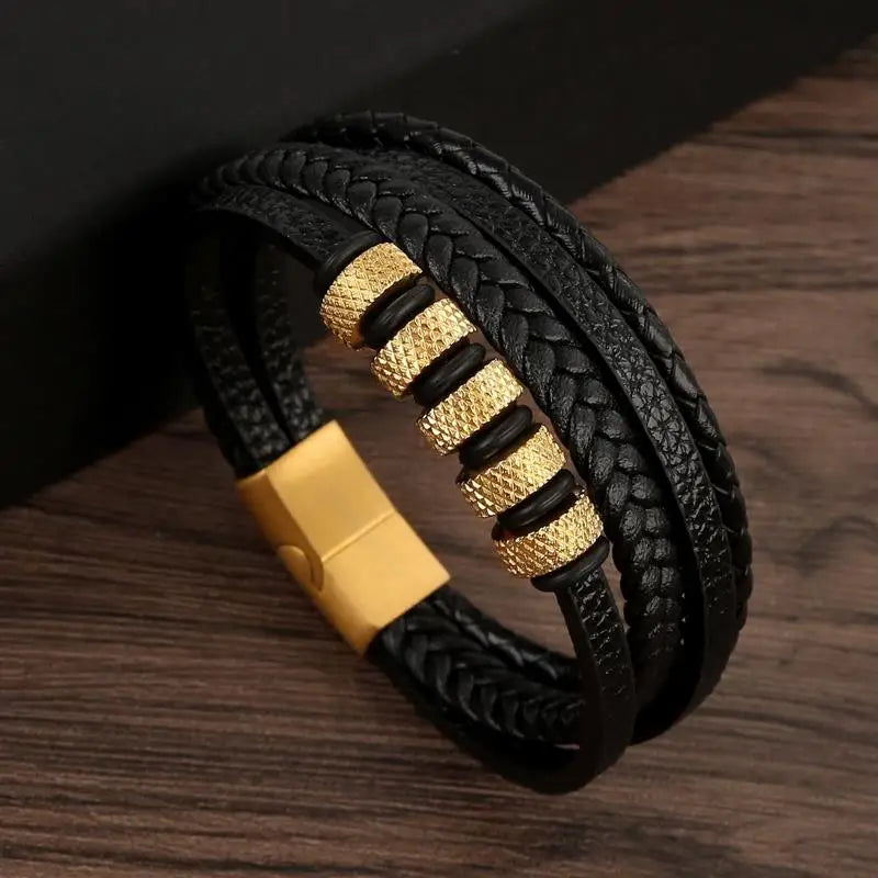 Layered Leather Bracelet