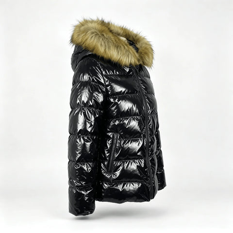 Shiny Hooded Puffer Jacket