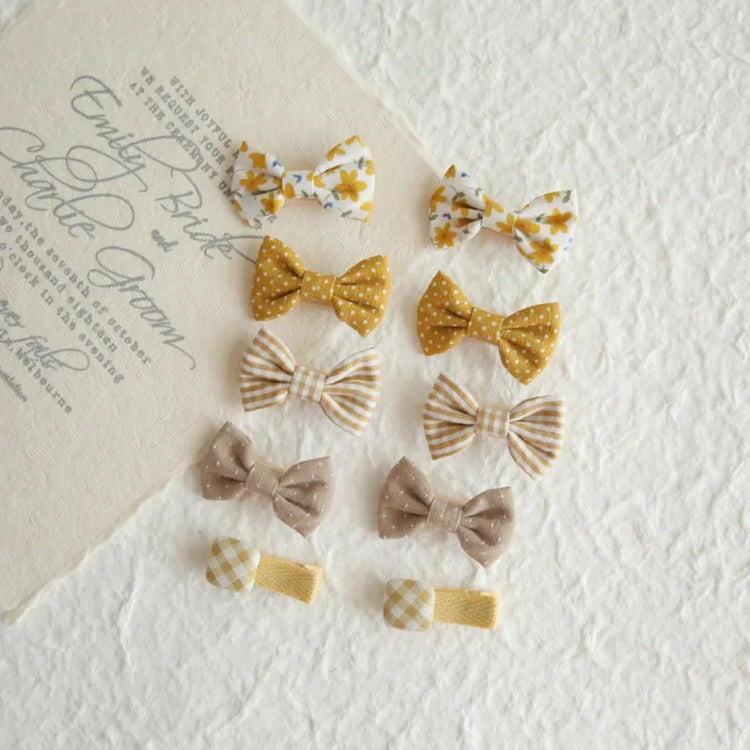 Girls' Bow Hair Clip Set (10 Pieces)