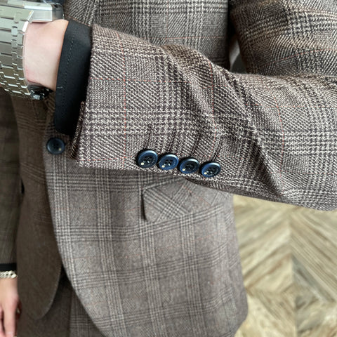 High Quality Plaid Three-Piece Suit