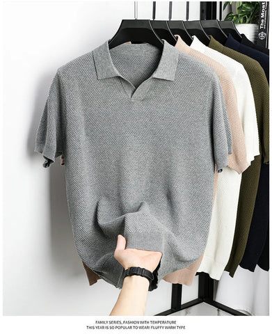Ribbed Knit Polo