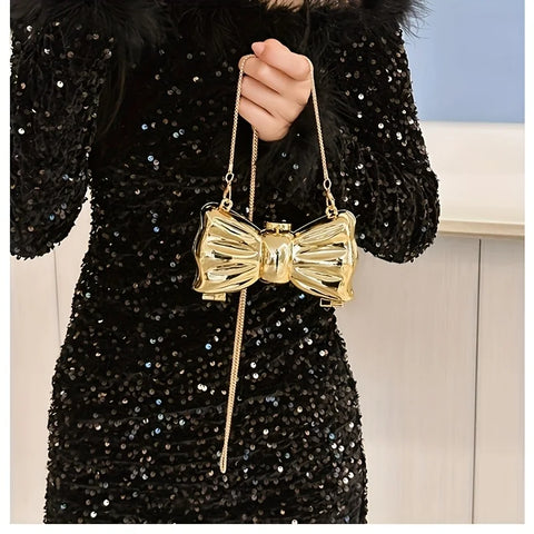 Gold Bow Evening Bag
