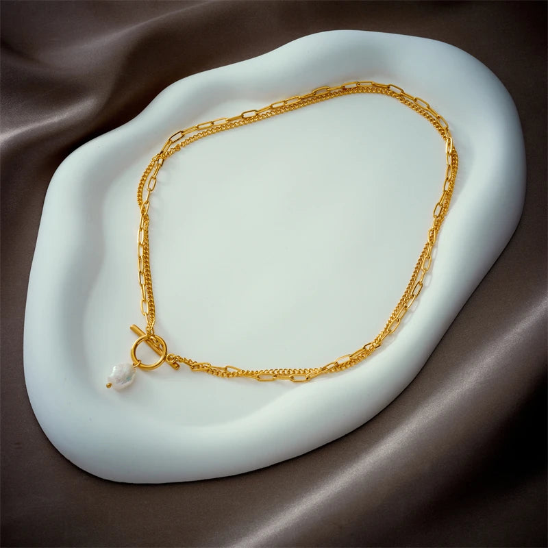 Pearl Toggle Chain Necklace