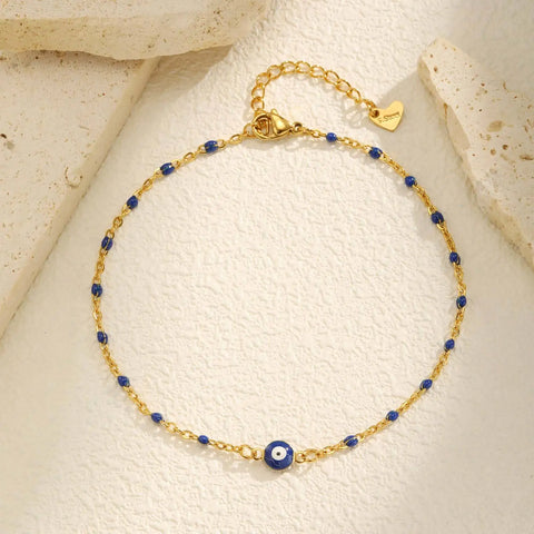 Stainless Steel Lucky Evil Eye Anklet Bracelet for Women