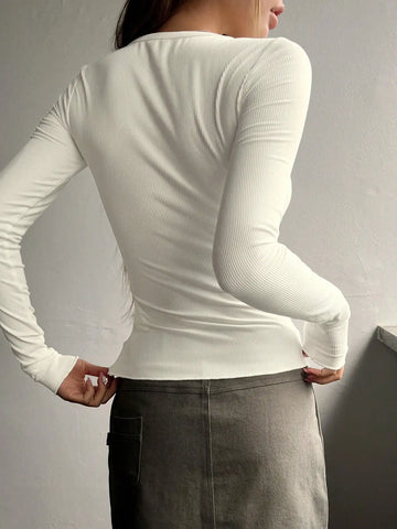 Ribbed Henley Tee