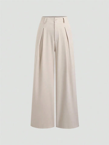 Pleated Wide-Leg Trousers