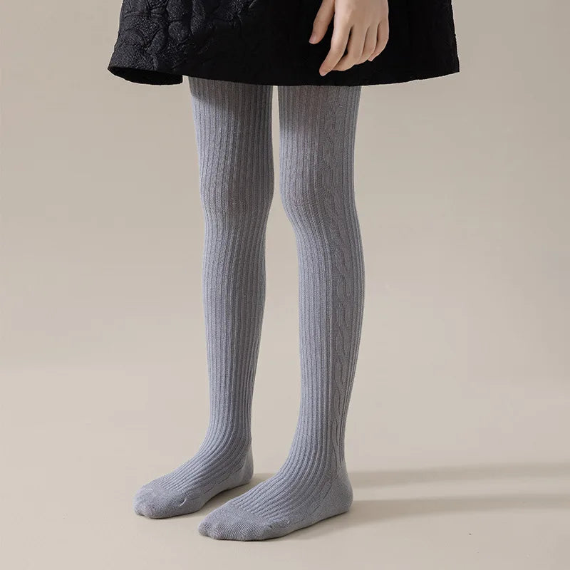 Girls' Ribbed Cotton Tights