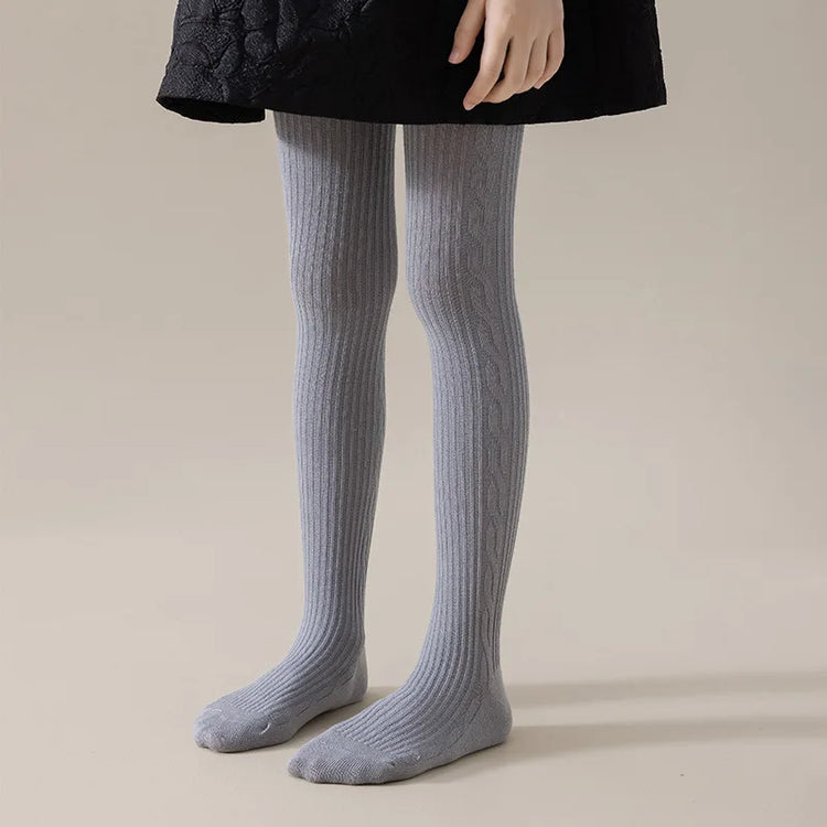 Girls' Ribbed Cotton Tights