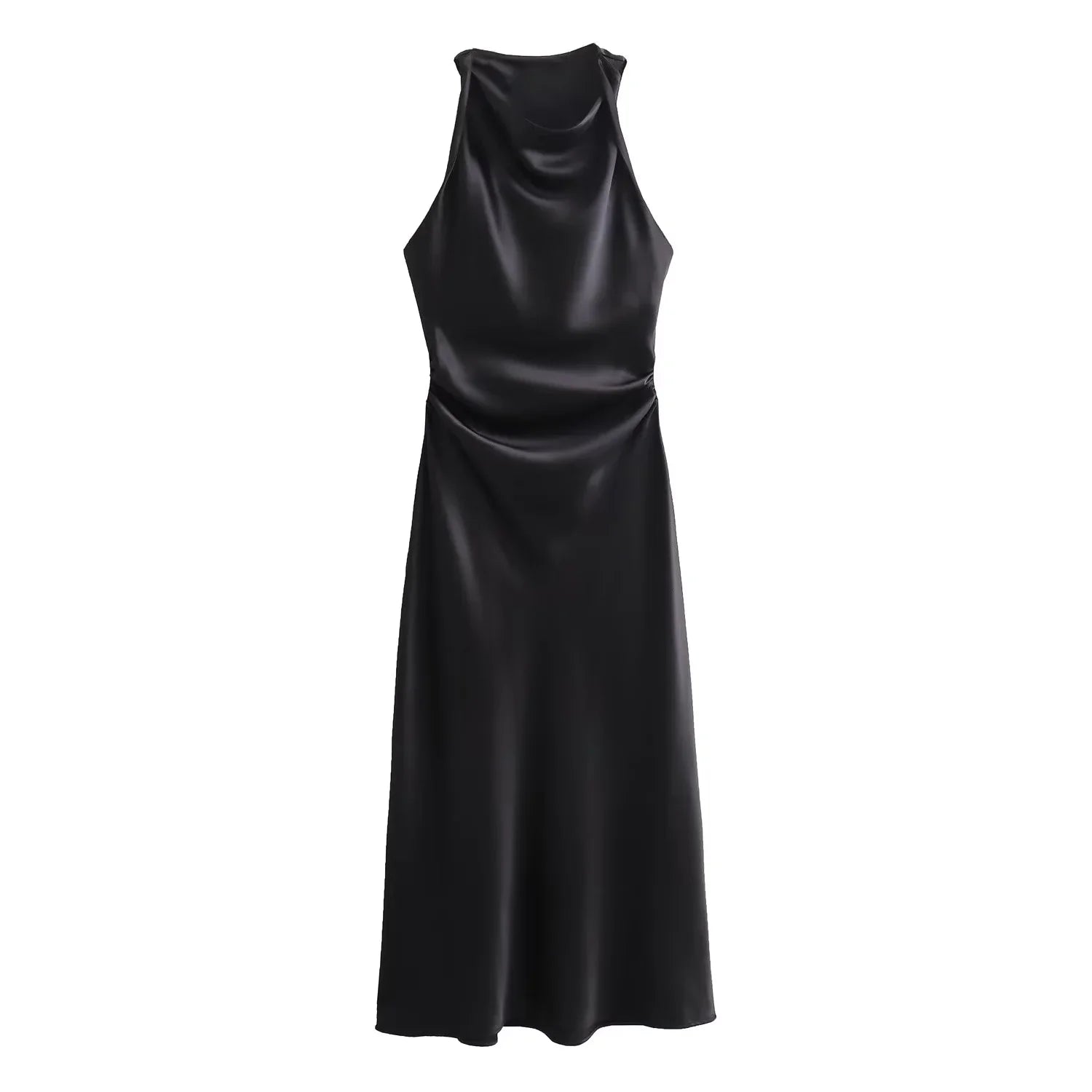Satin Midi Slip Dress