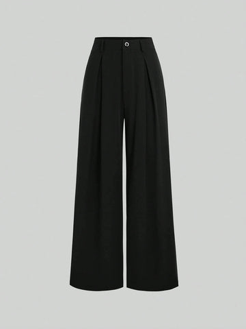 Pleated Wide-Leg Trousers