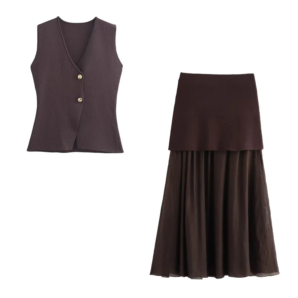 Knit Vest & Maxi Skirt Set