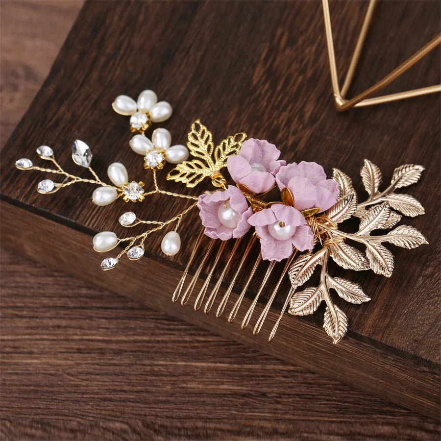 New pearl Crystal Rhinestone Hair Combs