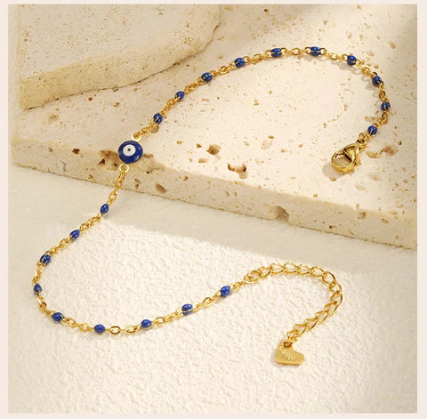 Stainless Steel Lucky Evil Eye Anklet Bracelet for Women