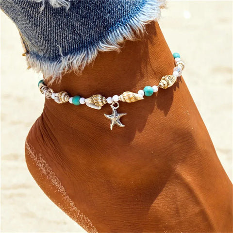 Starfish Beaded Anklet