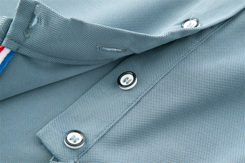 Casual Solid Color Short Sleeved Polo Shirt
