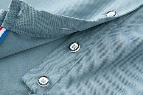 Casual Solid Color Short Sleeved Polo Shirt