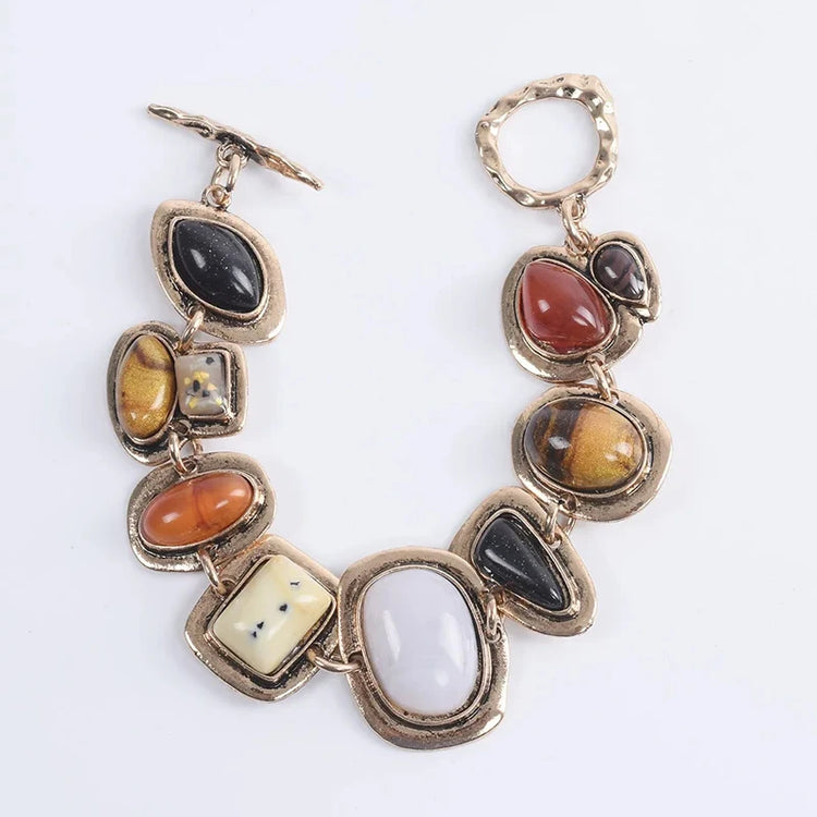 Resin Stone Charm Bracelet