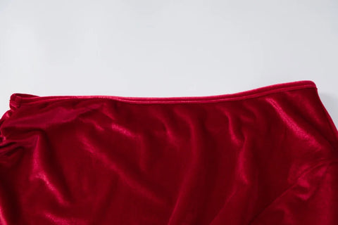 Velvet Long-Sleeve Midi Dress