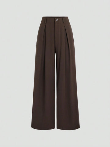 Pleated Wide-Leg Trousers