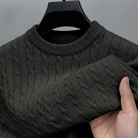 Cable-Knit Crewneck Sweater