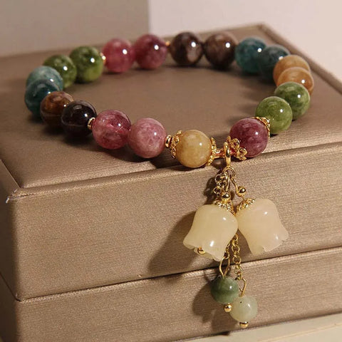 Fashion Colorful Beaded Orchid Pendant Bracelets