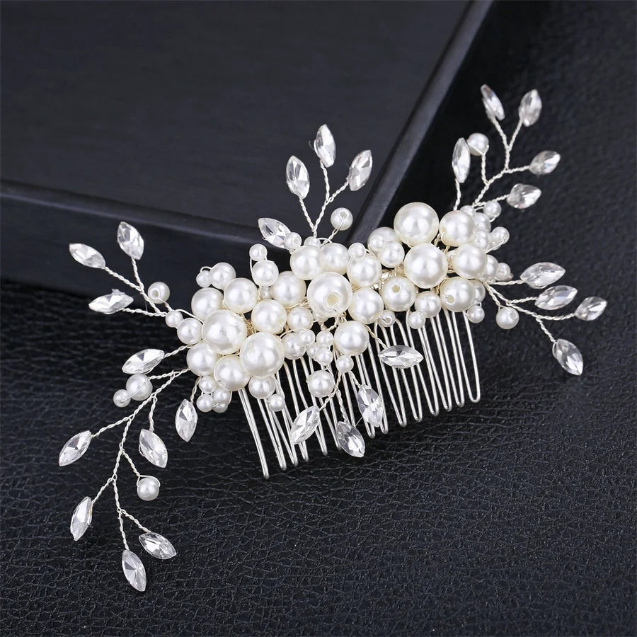 New pearl Crystal Rhinestone Hair Combs